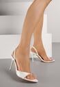 Białe Sandały na Szpilce z Przezroczystymi Elementami Xilxaris