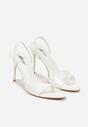 Białe Sandały na Szpilce z Przezroczystymi Elementami Xilxaris