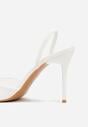 Białe Sandały na Szpilce z Przezroczystymi Elementami Xilxaris