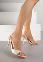 Beżowe Sandały na Szpilce z Przezroczystymi Elementami Xilxaris