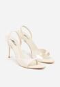 Beżowe Sandały na Szpilce z Przezroczystymi Elementami Xilxaris