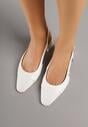 Białe Sandały Slingback na Klocku z Lakierowanym Noskiem Iphisania