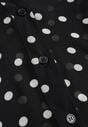 Czarna Koszula z Wiskozy i Bawełny Zdobiona Groszkami i Plisami na Rękawach Osharus