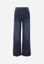 Niebieskie Jeansy Wide Leg Regular Waist z Bawełną i Domieszką Wiskozy Petocea