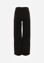 Czarne Szerokie Spodnie High Waist z Bawełny Rhethyphe