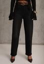 Czarne Jeansy Straight Leg High Waist z Bawełną i Dodatkiem Wiskozy Vilinoris