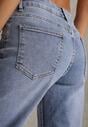 Niebieskie Jeansy Wide Leg Regular Waist z Bawełną i Dodatkiem Wiskozy Jeniemala