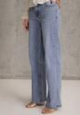 Niebieskie Jeansy Wide Leg Regular Waist z Bawełną i Dodatkiem Wiskozy Jeniemala