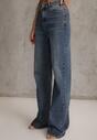 Niebieskie Jeansy Wide Leg High Waist z Bawełną i Dodatkiem Wiskozy Phrixanise