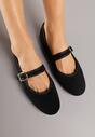 Czarne Balerinki Mary Jane z Klamrą Zaurg