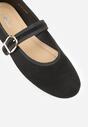 Czarne Balerinki Mary Jane z Klamrą Zaurg