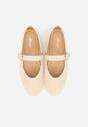 Beżowe Balerinki Mary Jane z Klamrą Zaurg