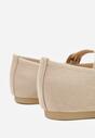 Ciemnobeżowe Balerinki Mary Jane z Klamrą Zaurg