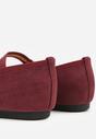 Bordowe Balerinki Mary Jane z Klamrą Zaurg