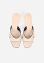 Beżowe Klapki na Szpilce z Wycięciami po Bokach Amaliliphis