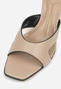 Ciemnobeżowe Klapki na Szpilce z Wycięciami po Bokach Amaliliphis