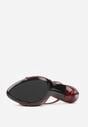 Bordowe Klapki na Szpilce z Paskami Klamerką i Lakierowanym Połyskiem Urneiros