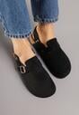 Czarne Sandały Typu Chodaki z Klamrami Silvermore