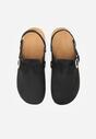 Czarne Sandały Typu Chodaki z Klamrami Silvermore