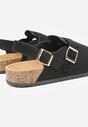 Czarne Sandały Typu Chodaki z Klamrami Silvermore