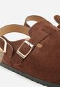 Brązowe Sandały Typu Chodaki z Klamrami Silvermore