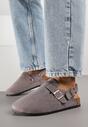 Szare Sandały Typu Chodaki z Klamrami Silvermore