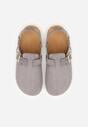 Szare Sandały Typu Chodaki z Klamrami Silvermore