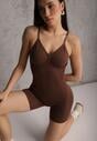Brązowa Bielizna modelująca Kombinezon z Odkrytymi Plecami Riselles