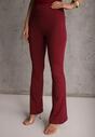 Bordowe Legginsy Dzwony High Waist Orruvana