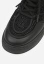 Czarne Sneakersy na Platformie Ozdobione Cyrkoniami Kyllyss