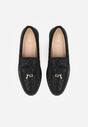 Czarne Mokasyny z Cyrkoniami i Ozdobami Distantsteam