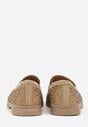 Ciemnobeżowe Mokasyny z Cyrkoniami i Ozdobami Distantsteam