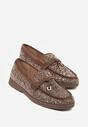Brązowe Mokasyny z Cyrkoniami i Ozdobami Distantsteam