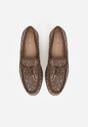 Brązowe Mokasyny z Cyrkoniami i Ozdobami Distantsteam