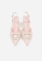 Różowe Sandały na Szpilce Ozdobione Aplikacją z Cyrkoniami Orinriane