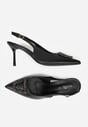 Czarne Sandały na Szpilce Ozdobione Aplikacją z Cyrkoniami Isleheart