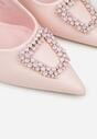 Różowe Sandały na Szpilce Ozdobione Aplikacją z Cyrkoniami Isleheart