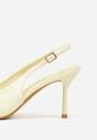 Żółte Sandały na Szpilce Ozdobione Aplikacją z Cyrkoniami Isleheart