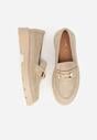 Beżowe Mokasyny z Metaliczną Klamrą Glitterfly