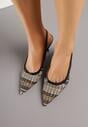Czarne Sandały z Plecionym Motywem Tibindel