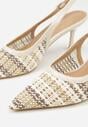 Beżowe Sandały z Plecionym Motywem Tibindel