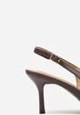 Brązowe Sandały z Plecionym Motywem Tibindel