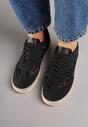 Czarne Sneakersy na Platformie z Cyrkoniami Moonblaze