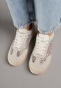 Beżowe Sneakersy na Platformie z Cyrkoniami Moonblaze