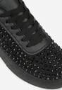 Czarne Cyrkoniowe Sneakersy na Platformie Lilaela