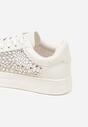 Beżowe Cyrkoniowe Sneakersy na Platformie Lilaela