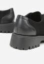 Czarne Półbuty Mokasyny w Stylu Boat Shoes ze Sznurowaniem Balmitar