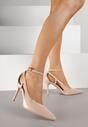 Beżowe Szpilki Lakierowane z Wycięciami Fyriana
