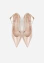 Beżowe Szpilki Lakierowane z Wycięciami Fyriana