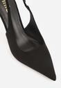 Czarne Sandały Slingback na Szpilce z Imitacji Zamszu Carilona